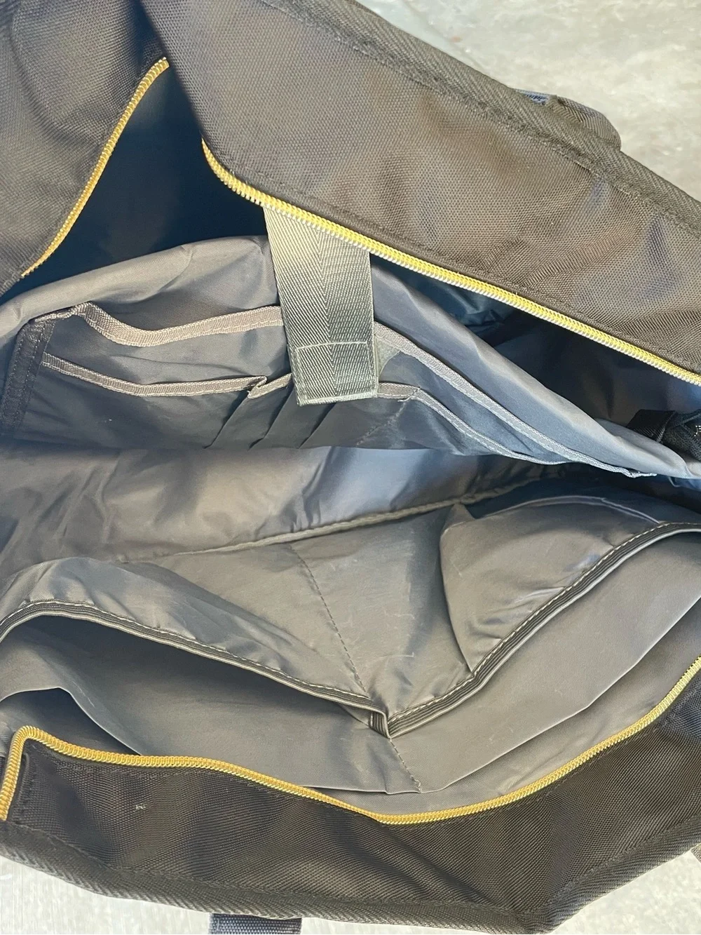 Black Laptop Tote Bag with Gold Zipper Accents